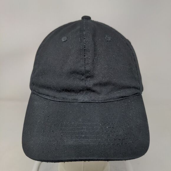 New Chef Slideback Hat Black One Size Adjustable Solid Blank 6 Panel - Picture 2 of 7